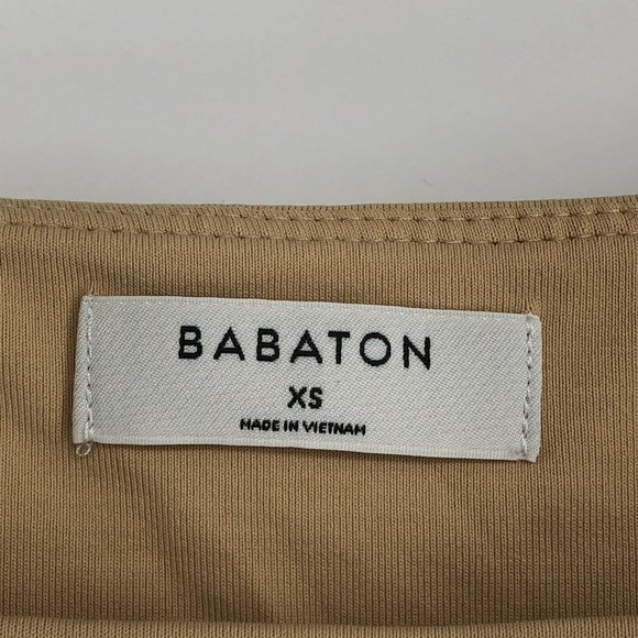 Aritzia Babaton Beige Contour rib square-neck thong bodysuit size XS - Picture 8 of 14